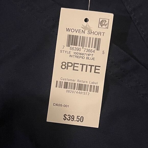 Karen Scott Womens Utility Shorts Intrepid Blue 8 Petite NWT - Picture 5 of 7